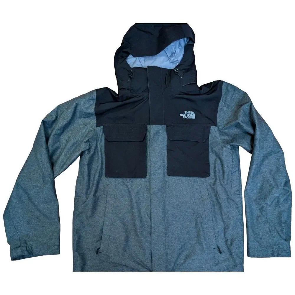 The North Face TNF DryVent Waterproof Shell Jacket Men's Large Black Gray